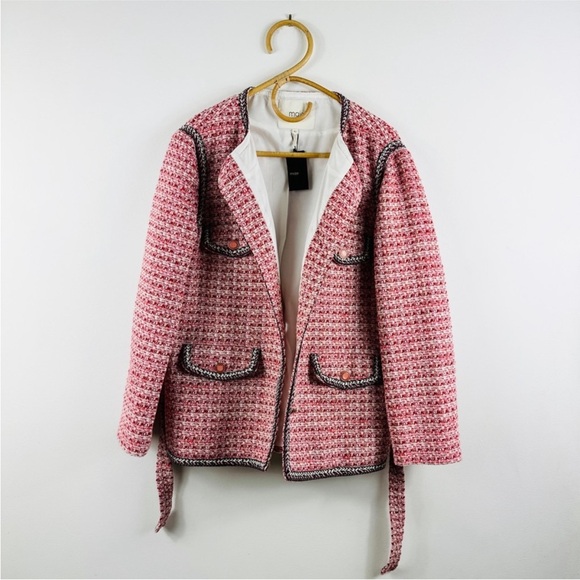 MAJE Venetia Two Tone Tweed Pink Rose Rouge
Belted blazer NEW - Picture 10 of 16